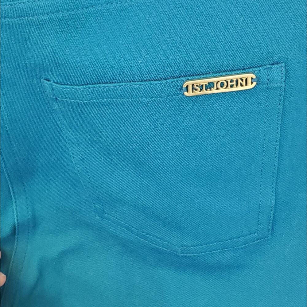 ❤️‍ VINTAGE St. John Yellow Label Colorful Teal Casual Straight Leg Pants - Picture 7 of 10